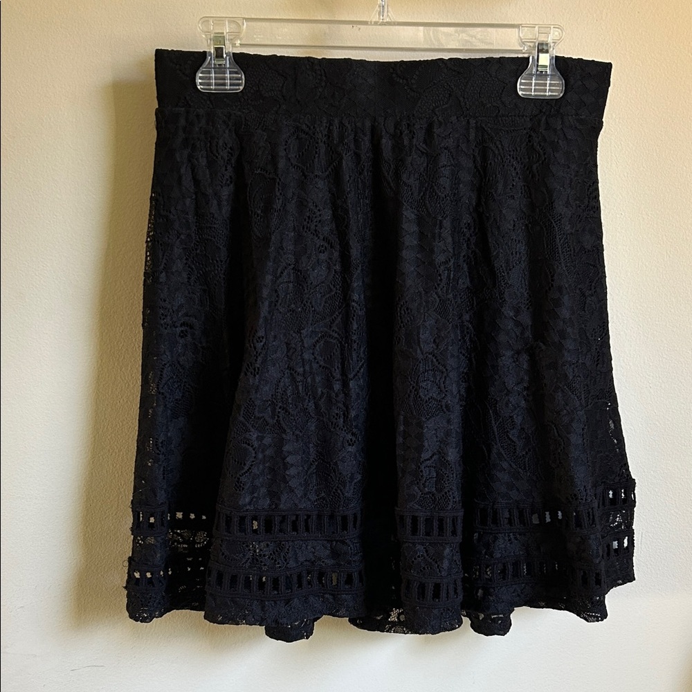 Xhilaration Black Lace Skater Skirt